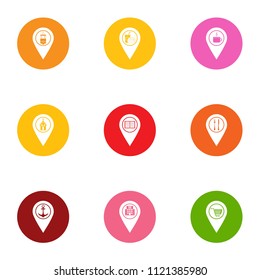 Paragraph icons set. Flat set of 9 paragraph vector icons for web isolated on white background
