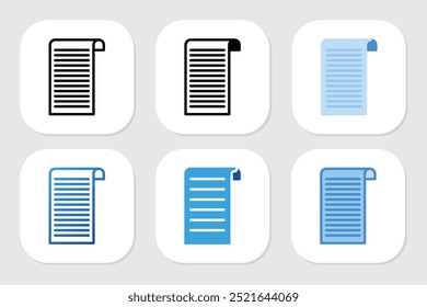 paragraph  icons with various design styles