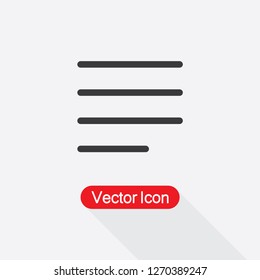 Paragraph Left Icon,Align Left Icon, Element Of Text Editor Icon Vector Illustration Eps10