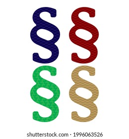 Paragraph Nark With Abstract Pattern Vector Illustration. Lawyer Logo Template
