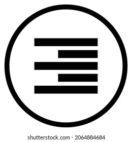 paragraph right Icon. Flat style Circle Shape isolated on white background. Vector illustration