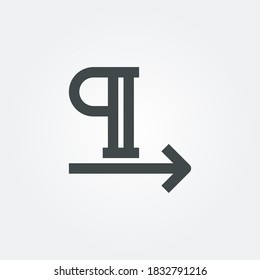paragraph right Icon. user setting symbol isolated on Gradient background. Vector Illustration