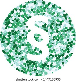 Paragraph sign color distributed circles dots illustration
