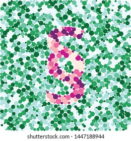 Paragraph sign color distributed circles dots illustration