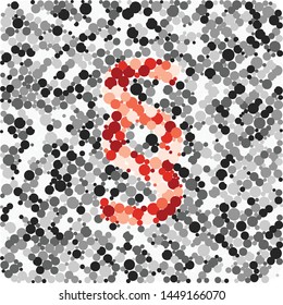 Paragraph sign color distributed circles dots illustration