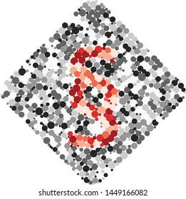 Paragraph sign color distributed circles dots illustration