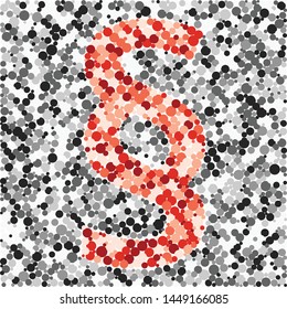 Paragraph sign color distributed circles dots illustration