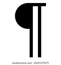 Paragraph sign Editable pilcrow text symbol typing element icon black color vector illustration image flat style simple