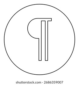 Paragraph sign Editable pilcrow text symbol typing element icon in circle round black color vector illustration image outline contour line thin style simple