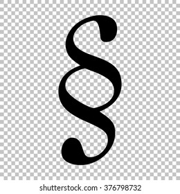 Paragraph sign. Flat style icon on transparent background