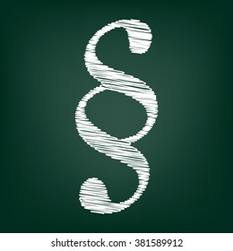 Paragraph sign. Flat style icon with chalk effect