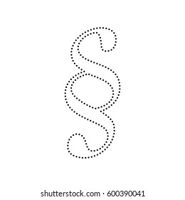 Paragraph sign illustration. Vector. Black dotted icon on white background. Isolated.