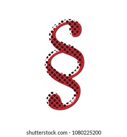 Paragraph sign illustration. Vector. Brown icon with shifted black circle pattern as duplicate at white background. Isolated.