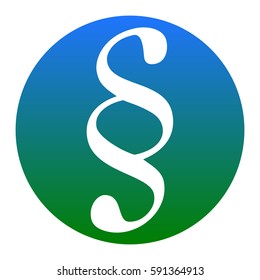 Paragraph sign illustration. Vector. White icon in bluish circle on white background. Isolated.