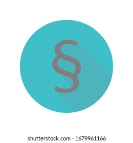 Paragraph sign long shadow icon. Simple glyph, flat vector of web icons for ui and ux, website or mobile application