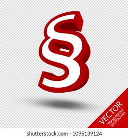 Paragraph Symbol - 3D Vector Icon - Isolated On Transparent Background