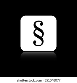 Paragraph symbol - black vector icon on the white button