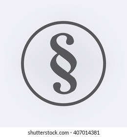 Paragraph symbol in circle . Vector illustration