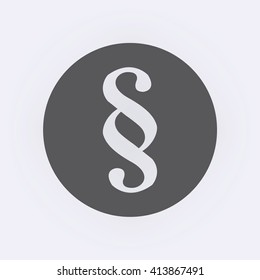 Paragraph symbol in circle . Vector illustration