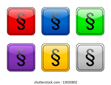 Paragraph symbol color web icon. Vector illustration