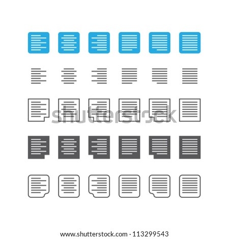 Paragraph text align icon set