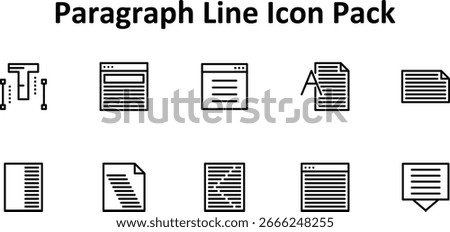 Paragraph Themed Icons - 10 Thin Line Style