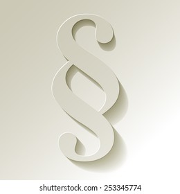 Paragraph white symbol paper on white background