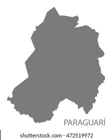 Paraguari Paraguay Map in grey