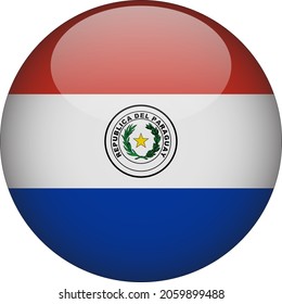 Paraguay 3D Rounded Country Flag Icon