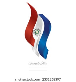 Paraguay abstract flag logo icon. Paraguayan 3d flag ribbon banner isolated on white background