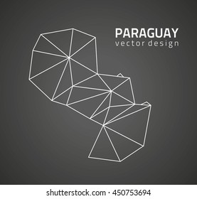 Paraguay black and white modern vector map