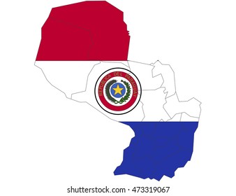 paraguay country flag on white background.