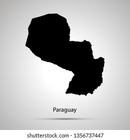 Paraguay country map, simple black silhouette