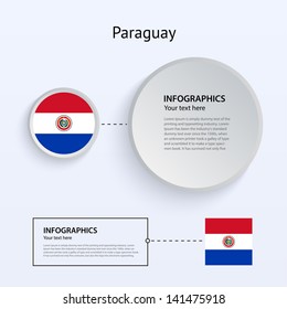 Paraguay Country Set of Banners on gray background for Infographic and Presentation. Vector illustration.