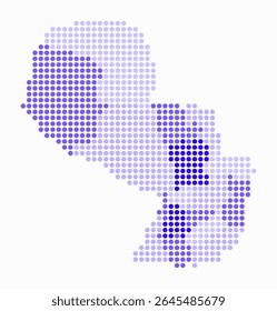 Paraguay dotted map. Digital style map of the country on white background. Paraguay shape with circle dots. Colored dots style. Large size circles. Beautiful vector illustration.