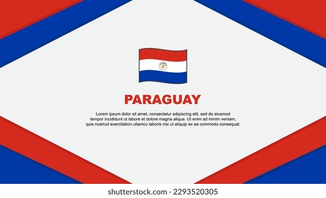 Plantilla de diseño de fondo de resumen de la bandera paraguaya. Ilustración del vector de caricaturas del Día de la Independencia de Paraguay. Plantilla