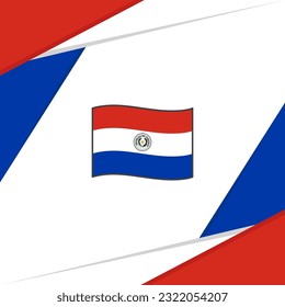 Paraguay Flag Abstract Background Design Template. Paraguay Independence Day Banner Social Media Post. Paraguay