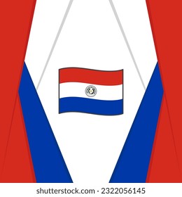 Paraguay Flag Abstract Background Design Template. Paraguay Independence Day Banner Social Media Post. Paraguay Background