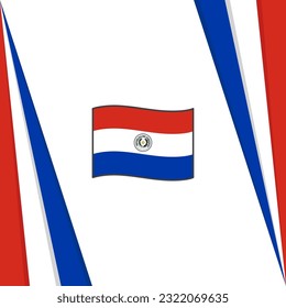 Paraguay Flag Abstract Background Design Template. Paraguay Independence Day Banner Social Media Post. Paraguay Flag