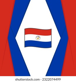 Plantilla de diseño de fondo de resumen de la bandera paraguaya. Cartel del Día de la Independencia de Paraguay en medios sociales. Antecedentes