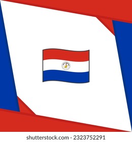 Paraguay Flag Abstract Background Design Template. Paraguay Independence Day Banner Social Media Post. Independence Day