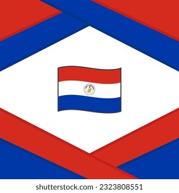 Paraguay Flag Abstract Background Design Template. Paraguay Independence Day Banner Social Media Post. Template