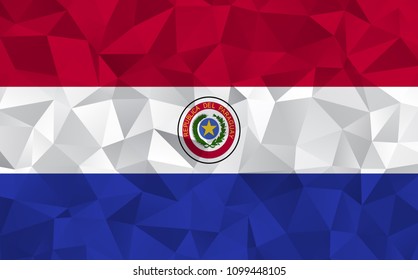 Paraguay flag. Abstract Polygon Geometric Shape Background. Vector illustration eps10.