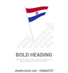 Paraguay Flag with analytics graph up, Bold heading and place for text template