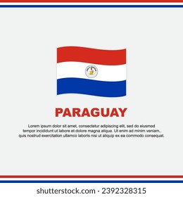 Plantilla de diseño de fondo de la bandera paraguaya. Cartel del Día de la Independencia de Paraguay en medios sociales. Diseño