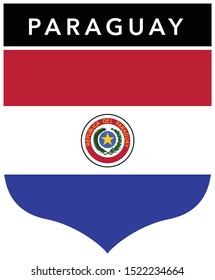 Paraguay Flag Badge Patch Design