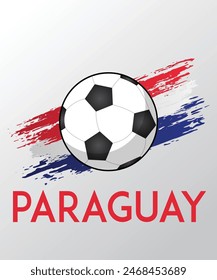 Paraguay Flag with Brush Effect for Soccer Theme