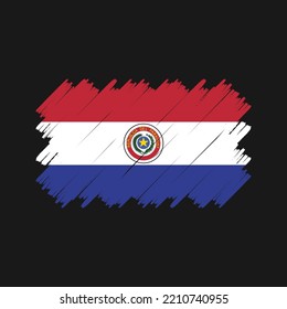 Ilustración de vectores pinchados con pincel de bandera de Paraguay