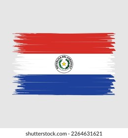 Ilustración del vector del pincel de bandera de Paraguay