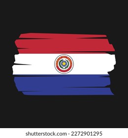 Paraguay Flag Brush Vector Illustration